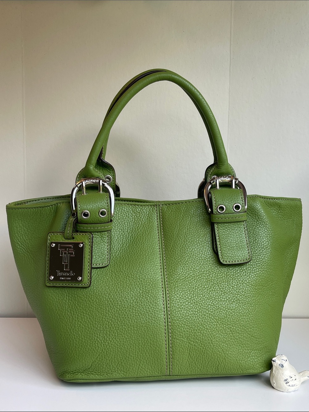 Tignanello Green Genuine Leather Handbag